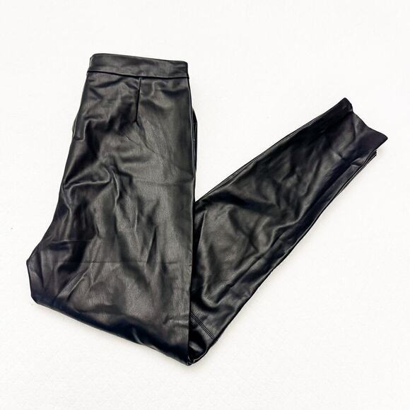 Zara Legging Hi-Rise Faux Leather Black Zip Ankle NWT Size Medium - Picture 7 of 7